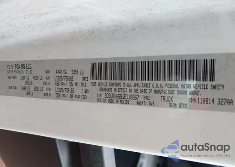 2018 Ram Promaster 3500 High Roof 159 Wb z USA, uszkodzony, nr VIN 3C6URVHG9JE116867